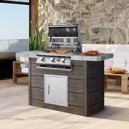 A BBQ grill island outdoors