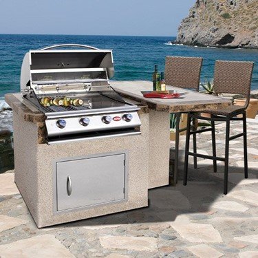 A patio BBQ Island by the ocean
